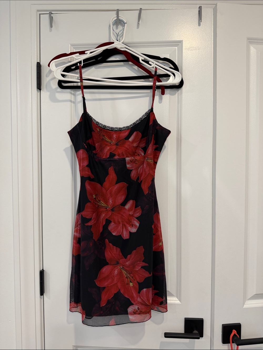 Princess Polly Floral Slip Dress with Red Lily Print